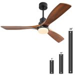 Sofucor 52 Inch Wood Ceiling Fan With LED Light