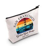 TSOTMO Golden Gate Bridge Zipper Cosmetic Bag San Francisco Gift Bridge Gift San Francisco Travel Accessories Bag For Traveler, San Francisco, Cosmetic Bags