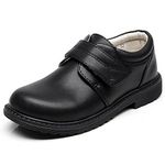 rismart Boys' Hook&Loop Formal Prince Round Toe Oxfords Dress Shoes 80015C(Black,9.5 M CA Toddler)