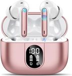 Wireless Earbuds, 2024 Bluetooth 5.3 Headphones HiFi Stereo Ear Bud, 40Hrs Playtime Bluetooth Earbuds with 4 ENC Noise Cancelling Mics, IP7 Waterproof, LED Display Wireless Earphones for Sport Rose