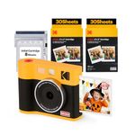 KODAK Mini Shot 3 ERA 4PASS 2-in-1 Instant Camera and Photo Printer (3x3) (Camera + 68 Sheets (8 Initial Sheets + 60 Sheets Pack), Yellow)