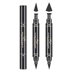 Winged Eyeliner Stamp, TEOYALL Wing Long Lasting Liquid Eye liner Pen,Waterproof, Smudgeproof and Sweatproof,2 Pack Dual Ended Pencil (Thick&Thin)