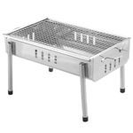 Barbecue Charcoal Grill Stainless Steel Folding Camping BBQ Kabob Grill (Size : 43 X 29 X 23 CM)