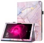 zukof Case for T-Mobile REVVL Tab 5G 10.36" (2023), Lightweight Slim Auto Sleep/Wake PU Leather Folio Cover Stand Case (Marble Pink)