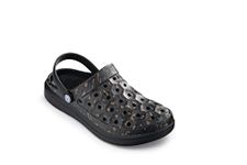 Joybees Varsity Clog - Comfortable Slip-on Water Friendly Athletic Clog for Women and Men, Black Leopard, 7 Women/5 Men