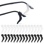 YINGFENG 20Pairs Glasses Anti-slip Silicone Ear Clip, Glasses Holder With Storage Box, Eyeglass Ear Grips, Safety Eyewear Retainers for Sunglasses Presbyopia Glasses Sports Glasses (10 Black 10 white