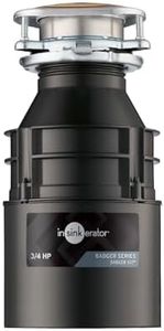 InSinkErator Badger 5XP Garbage Disposal, Standard Series 3/4 HP Continuous Feed Food Waste Disposer, Black / Stainless