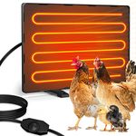 ARWIC 40x30cm Chicken Coop Heater, Radiant Heat Chicken Heater with Adjustable Wattage, Pet Flat Panel Heater Cage Heater for Chicken
