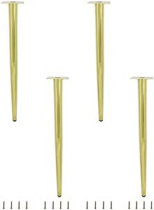 Ulifestar 4 Pack Furniture Legs, Round Tapered Furniture Feet, Heavy Duty Metal Foot for Sofa Cabinet Cupboard Bar Bed Table Chair Couch Ottoman Dresser Desk Home DIY Projects (55cm/22 Height, Gold)