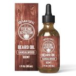 Viking Revolution - Beard Oil - All Natural Beard Oil Men with Argan Oil & Jojoba Oil - Softens, Smooths & Strengthens - Beard Conditioner - Gifts For Men - Sandalwood - 30 ml