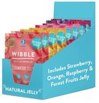 Wibble Natural Jelly Crystals, 8 pack, Variety Pack, Quick Set, Low Sugar, Plant-Based, Low Calorie, Jello, Jelly Powders, Serves 4, Vegan Jelly Powder, Vegetarian Jello, Sweets, Vegan Sweets