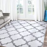 A2Z Rug for Living Room, 160x230cm White Silver Grey Medium Area Rug for Bedroom, Anti-Skid Durable Floor Carpets for Living Room & Home Decor, Monaco 1944 Soft Area Rug