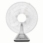 TRIDEO {5 YEAR WARRANTY ) Versatile Rechargeable Fan: 16-inch Table Fan with LED Light, Remote Control and Mobile Charger. Perfect for Dorms, Offices, and Outdoor Use|BEST GIFT