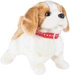 Happy Trails Interactive Plush Puppy Toy– Battery Operated Dog That Walks, Barks and Does Back Flips, Soft and Snuggly Fur, Stuffed Animal Robot, Brown