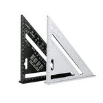 Marita Premium Aluminum Alloy Double Side 90 Degree Right Angle Triangle Scale Ruler with Metric Inch Measurement (PACK OF 1)