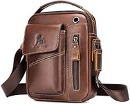 BAIGIO Men's Genuine Leather Shoulder Bag CrossBody for Men Messenger Briefcase Handbag Satchel Bag Leather Purse