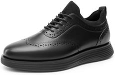 Bruno Marc Men's MaxFlex Dress Sneakers Oxfords Casual Wingtip Brogue Shoes,Size 10,All Black,SBOX2326M