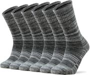 Ortis Men's Merino Wool Cushion Crew Socks with Moisture Wicking Control Light Weight Breathable for Outdoor Hiking Cycling(Light Grey L)