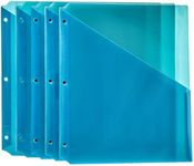 Amazon Basics Binder Organizer Poly Jacket, 3 Hole Punch, Pack of 25, Assorted Colors, 9.3 x 11.2 inches