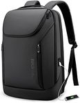 BANGE Business Smart Backpack Waterproof fit 15.6 Inch Laptop Backpack with USB Charging Port,Travel Durable Backpack (Black(three Pocket), Large)