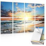 TONOR 8 Pack Art Acoustic Panel, Self-Adhesive Wall Panels, 48"X32" Sound Absorbing Panels, Decorative Soundproof Panels, Acoustic Treatment for Recording Studio, Office, Home, Beach