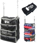 Pack Gear Hanging Carry-On Organizer - Our Fitted Hanging Luggage Organizer Perfectly Fits Any Carry On - Our Packing Cubes For Travel Use Mesh Windows to Make Finding Clothes Easy (Black, M)