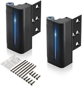 POWLAB 2 Pack Door Reinforcement Lock for Home Security Door Lock Child Night Lock Black Door Locks Proof Tamper Resistant Easy to Install Door Latch Device Aluminum Construction Withstand 800 lbs