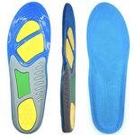 Goofort Gel Insoles Mens 3D-Xpain™-Max Pain Relief Insoles Shock Absorption Comfort Sports Inner Soles Cushion Memory Foam Insoles Shoe Replacement Inserts for Work Boots Long Standing