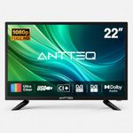 Antteq 22 Inch TV FHD, Full HD 1080P Television Freeview DVB-T2-C-S2 Dolby Digital Audio, LED Backlighting Display, HDMI VGA PC Audio SCART USB Record Media Player, Small Screen for Lounge Kitchen