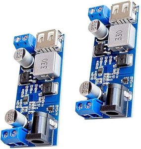 tunghey 2Pack DC 9V 12V 24V to DC 5V 5A Buck Converter Module, 9-36V Step Down to USB 5V Transformer Dual Output Voltage Regulator Board