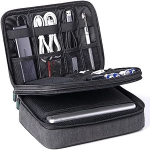 UGREEN Borsa Accessori Elettronici, Organizzatore Cavi Custodia Cavi da Viaggio Porta Caricabatterie Organizer Cavi Compatibile with iPad Mini 5 4, Smartphone, Power Bank, Cavi, Hard Disk, ECC