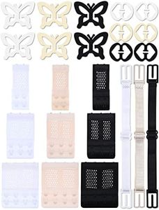 Boao 24 Pieces Bra Strap Clips, Bra Clips to Make Racerback, Bra Strap Holders, Elastic Bra Extenders 2 Hook, 3 Hook, 4 Hook Bra Accessory Adjustable Connector Clip Non Slip Bra Clips for Women