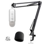 YOUSHARES Blue Yeti Boom Arm with Pop Filter -Blue Yeti Stand with Windscreen for Blue Yeti, Yeti Pro USB Microphone