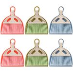 SOUJOY 6 Pack Small Dustpan and Brush Set, Whisk Broom and Dust Pan with Handle, Nesting Tiny Cleaning Broom, Mini Hand Broom and Dustpan Set for Table, Desk, Keyboard, Cars and Pet Nest