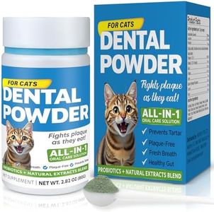 Spanielbuns Cat Dental Care Powder - Plaque & Tartar Reducer, Breath Freshener - All-in-One Oral Care for Teeth, Gums & Gut - Specially Formulated for Cats with Natural Extracts & Probiotics - 80g