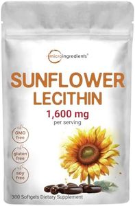 Micro Ingredients Sunflower Lecithin 1,600mg Per Serving, 300 Softgels | Sustainably Farmed Source, Cold Pressed, Rich in Phosphatidyl Choline | Lactation Supplement | Soy Free, Non-GMO