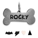 316 Surgical Grade Stainless Steel Cat Dog ID Tag for Sports Outdoor Collar Name Accessories Pet Nameplate Personalized Fun Shapes Bone 2 Color