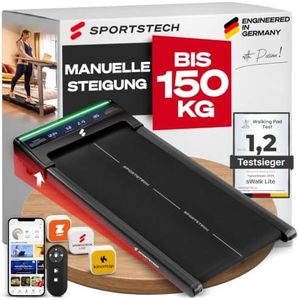 Sportstech sWalk Lite Walking Pad Laufband für Zuhause & Schreibtisch, mit Steigung 6%, bis 6 km/h, LED-Anzeige, App-Steuerung, Fernbedienung, leise, flach & kompakt, für Home Office, bis 150 kg