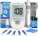 G-425-1 Blood Glucose Monitor Kit, 100 Test Strips, 100 Lancets, 1 Control Solution, 1 Blood Sugar Monitor, 1 Lancing Device, Diabetes Testing Kit, No Coding, Large Display, Glucometer for Home Use