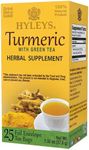 Hyleys Green Tea with Turmeric - 25 Tea Bags (12 Pack - 300 Tea Bags Total) - Wellness Herbal Supplement