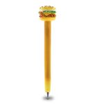 Planet Pens Cheeseburger Snack Fast Food Resin Writing Ballpoint Pen Unique Black Inked Stylish Hand Painted Cute Writing Tool Collection Size: 6 Inch Foodies Party Giveaways