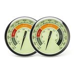 3 1/8” Large Upgraded BBQ Thermometer Gauge 2 Pcs for Oklahoma Joe’s Smoker Grill & Most Charcoal Pellet Wood Pit Smoker Grills, 1/2 NPT Male Thread Temperature Gauge Replacement, Luminous Thermostat