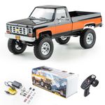 FMS 1/18 RC Crawler FCX18 Chevy K10 RC Truck RTR RC Car Official Licensed Model Car 8km/h 4WD 900mAh Hobby RC Cars Remote Control Car with LED Lights Vehicle 4-Ch 2.4GHz Transmitter(Black)