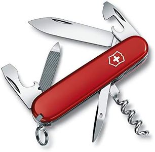 Victorinox, Sportsman, Navaja Multiuso Suiza, Cuchillo bolsillo, Regalo, 13 Funciones, Hoja grande, Abrelatas