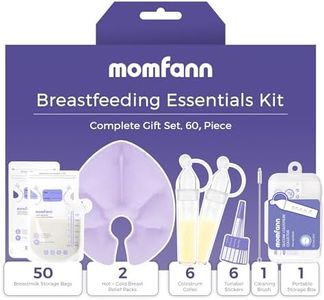 Breastfeeding Care Kit for Nursing Moms, 60-Piece Complete Gift Set with Milk Collector, 50 Storage Bags & Hot/Cold Packs - Relieves Engorgement & Improves Milk Flow,BPA-Free Essentials(Purple)