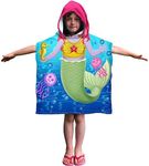 Dawhud Direct Poncho Beach Towels for Kids Towels with Hood, Hooded Bath Towel for , Baby, Toddler Towels for Girls/Boys (Mermaid and Friends), Hooded Towel for Toddler Kids Bath Towel Baby Girl Robe