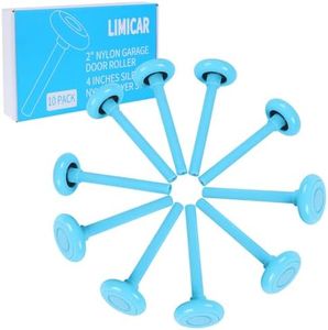 LIMICAR Nylon Garage Door Rollers 10 Pack, 2 Inch Wheel with Nylon-Coated Stem, Quiet Replacement, Dual-Sealed 6200-2RS Bearings, 4 Inch Stem, Fits Standard 2 Inch Tracks