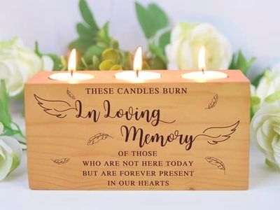 Memorial Table Sign for Wedding, Wooden Decorations for Reception, Sympathy Gift in Loving Memory Wedding Sign, Candle Holder Weddings Gifts Anniversaries Reunions Ceremony (in Loving)