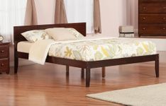 Atlantic Furniture AR8141004 Orlando Queen Bed with Open Foot Rail in an Antique Walnut Finish