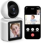 TRIDEO 1080P Indoor Security Camera for Baby/Elder/Pet with Two-Way Video Call, 2.8" Screen, Motion Detection Alerts, 360-degree View, Pan Tilt, and Phone App (White)